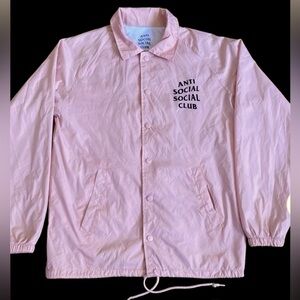NWOT Anti Social Social Club Pink Coach Jacket Windbreaker Mens Size S